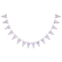 ようこそベビー紫金ゴールド蝶フラッグバナー バンティングフラッグ