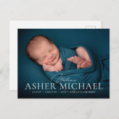 ようこそベビー誕生写真お知らせポストカードボーイ シーズンポストカード (正面/裏面)