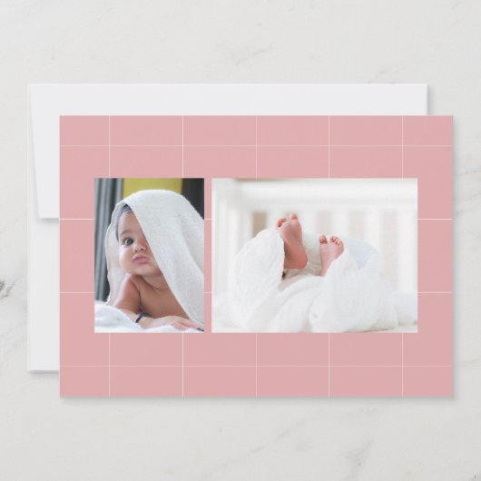 ようこそベビー誕生写真発表少年ガール 案内状 (裏面)