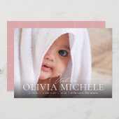 ようこそベビー誕生写真発表少年ガール 案内状 (正面/裏面)