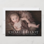 ようこそベビー誕生写真発表少年ガール 案内状 (正面)