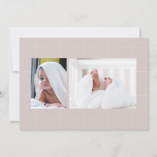 ようこそベビー誕生写真発表少年ガール 案内状 (裏面)