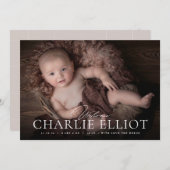 ようこそベビー誕生写真発表少年ガール 案内状 (正面/裏面)