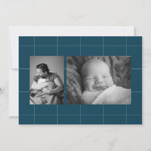 ようこそベビー誕生写真発表少年ガール 案内状 (裏面)