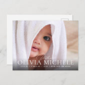 ようこそベビー誕生写真発表葉書Gir シーズンポストカード (正面/裏面)