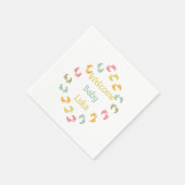 ようこそベビー足パーソナライズメッセージカード スタンダードカクテルナプキン (角)