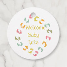 ようこそベビー足パーソナライズメッセージカード