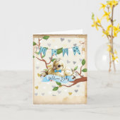 ようこそベビー鳥 カード (黄色い花)