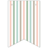 ようこそベビー |シーサイドパステルミントストライプ バンティングフラッグ (第1の旗)