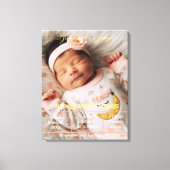 ようこそベビー |写真カスタムの生まれたばかりの統計スペインの キャンバスプリント (正面)