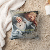 ようこそベビー |写真カスタムの生まれたばかりの統計スペインの クッション (ブランケット)
