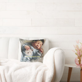 ようこそベビー |写真カスタムの生まれたばかりの統計スペインの クッション