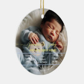 ようこそベビー |写真カスタムの生まれたばかりの統計スペインの セラミックオーナメント (右)