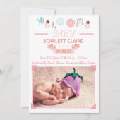 ようこそベビー（写真付き） -誕生のお知らせ 案内状 (正面)