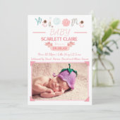 ようこそベビー（写真付き） -誕生のお知らせ 案内状 (スタンド正面)