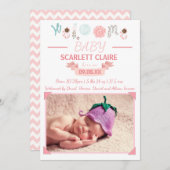 ようこそベビー（写真付き） -誕生のお知らせ 案内状 (正面/裏面)