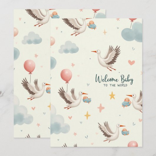 ようこそベビー 招待状 (正面/裏面)