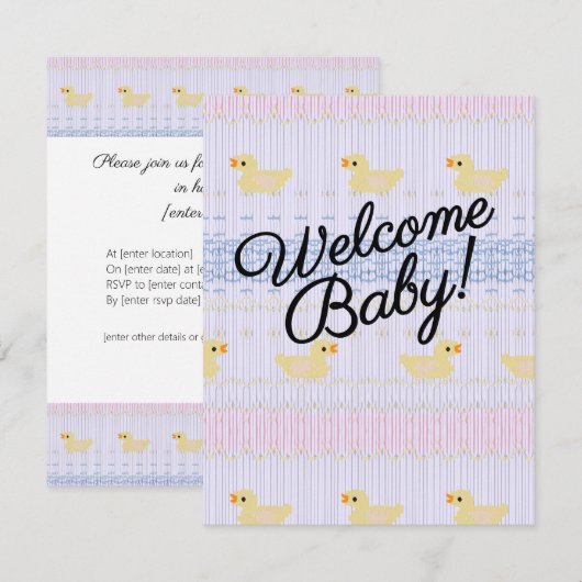 ようこそベビー 招待状 (正面/裏面)