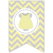 ようこそベビー – 淡い黄色と灰色 バンティングフラッグ (第1の旗)