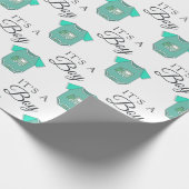 ようこそベビー |男の赤ちゃんおもちゃ列車 ラッピングペーパー (角)