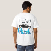 ようこそベビー| Pink & Blue TeamWheels Tシャツ (裏面フル)