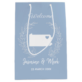 ようこそペンシルバニア結婚式の引き出物カスタムMed ミディアムペーパーバッグ