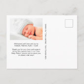 ようこそホワイトスクリプトフォトオーバーレイ誕生 案内ポストカード (裏面)