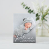 ようこそホワイトスクリプトフォトオーバーレイ誕生 案内ポストカード (スタンド正面)