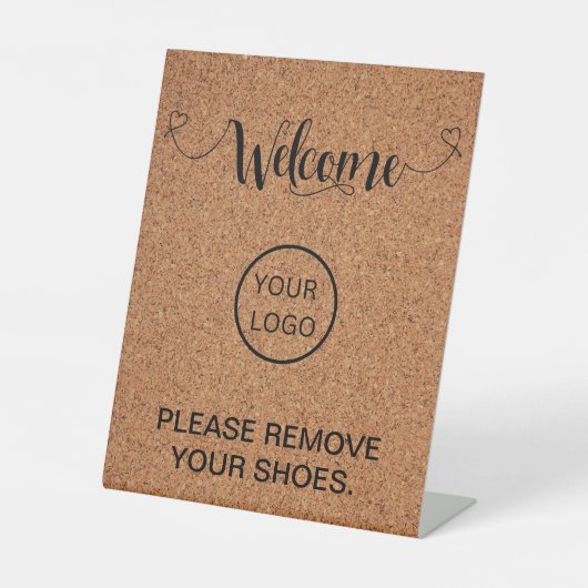 ようこそホームあなたの靴を取り除く 台座サイン (正面)