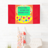 ようこそホームのバナーメッセー恋しく思ジ 横断幕 (インサイチュ)