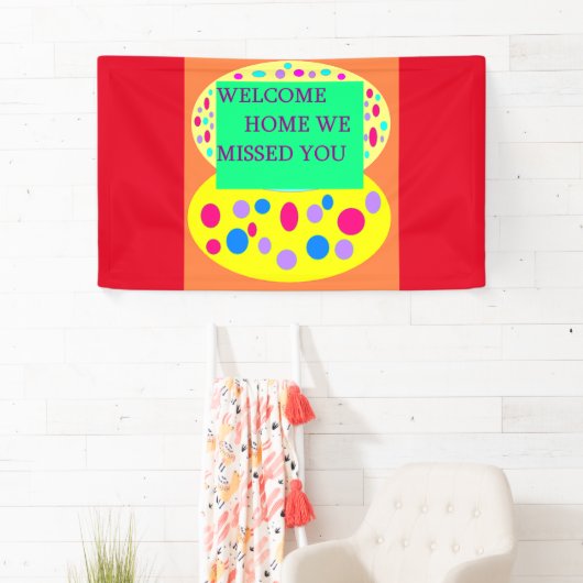 ようこそホームのバナーメッセー恋しく思ジ 横断幕 (インサイチュ)