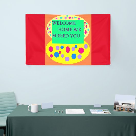 ようこそホームのバナーメッセー恋しく思ジ 横断幕 (トレードショー)