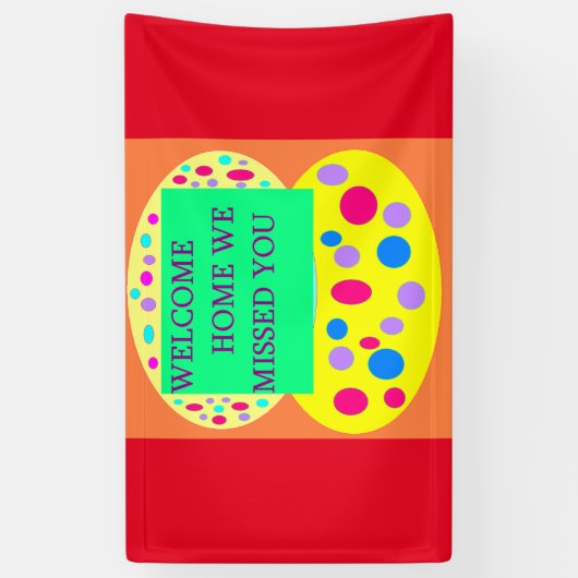 ようこそホームのバナーメッセー恋しく思ジ 横断幕 (縦)