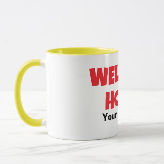 ようこそホームパーソナライズされたコーヒーマグの贈り物 マグカップ (左)
