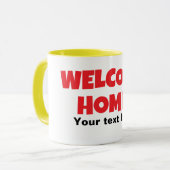 ようこそホームパーソナライズされたコーヒーマグの贈り物 マグカップ (正面左)