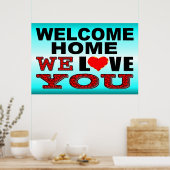 ようこそホーム我々愛するサイン ポスター (キッチン)
