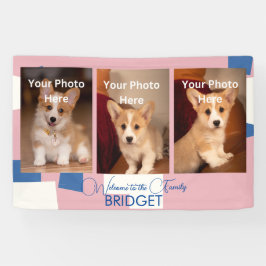 ようこそホーム新しい子犬、子犬のシャワー 横断幕