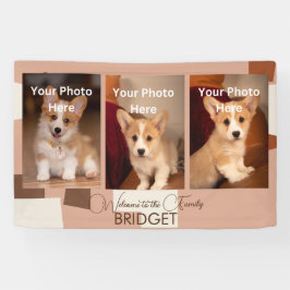 ようこそホーム新しい子犬、子犬のシャワー 横断幕