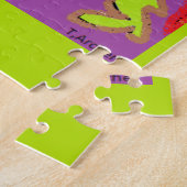 ようこそホーム私たち恋しく思は紫の緑の色 ジグソーパズル (側面)