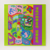 ようこそホーム私たち恋しく思は紫の緑の色 ジグソーパズル (横)