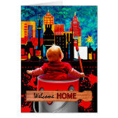 ようこそホーム絵を描町の赤カード (正面)