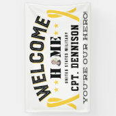 ようこそホーム黄色のリボン展開 横断幕 (縦)