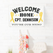 ようこそホーム黄色のリボン展開 横断幕 (インサイチュ)