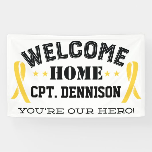 ようこそホーム黄色のリボン展開 横断幕 (横)