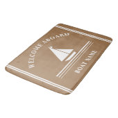 ようこそボート航海のカーキ名 バスマット (アングル)