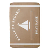 ようこそボート航海のカーキ名 バスマット (正面縦)