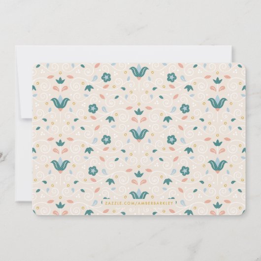 ようこそマット移動のお知らせ – ティール(緑がかった色) 案内状 (裏面)