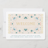 ようこそマット移動のお知らせ – ティール(緑がかった色) 案内状 (正面)