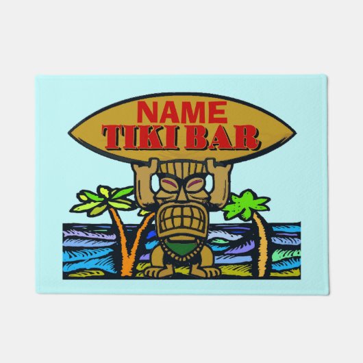 ようこそマット、Tikiバー、名前の書式の追加 ドアマット (正面)