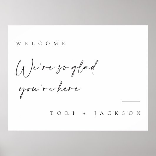 ようこそミニマルのサイン名の結婚ポスター掲示板 ポスター (正面)